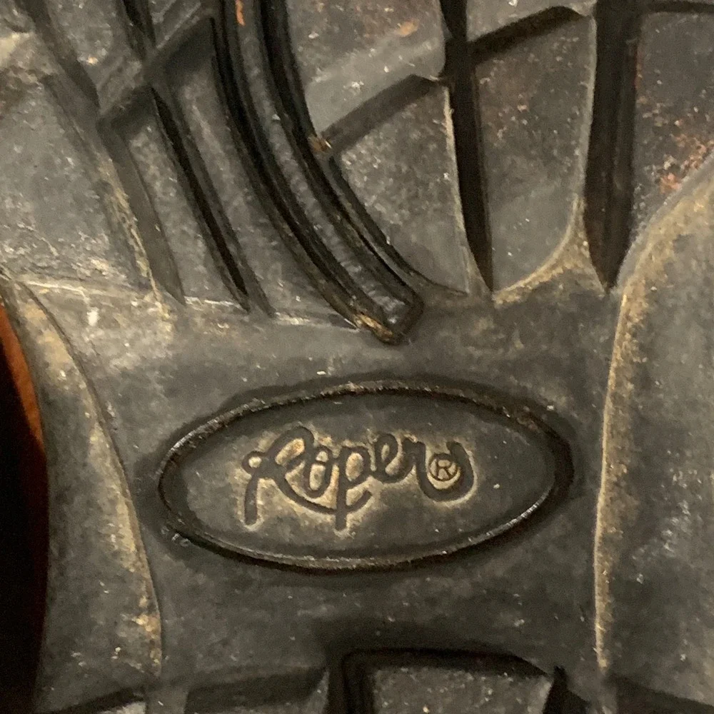 Roper Performance Mens Size 8.5 Ostrich Print Leather Slip On Loafer Shoes‎